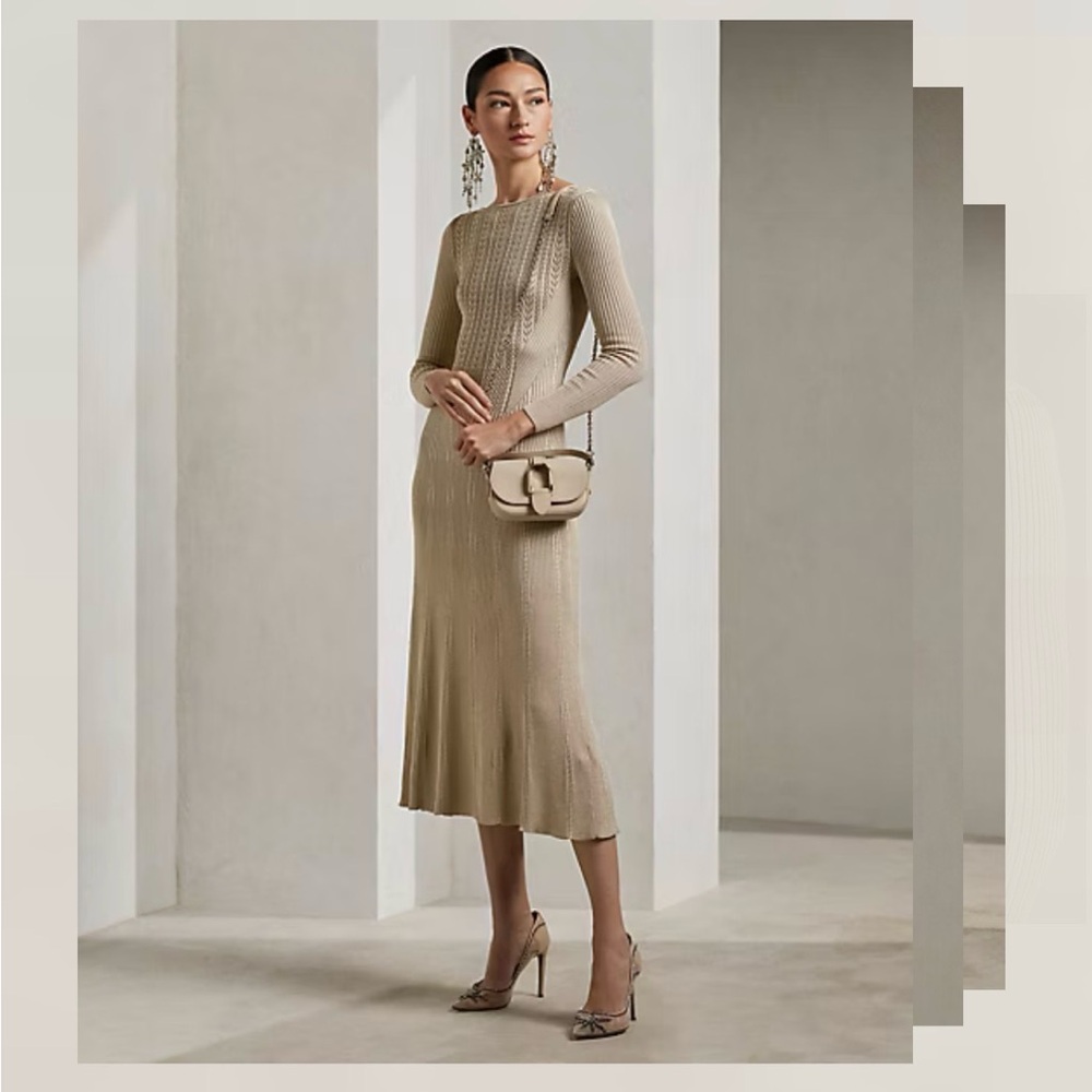 Ralph Lauren Collection Silk Boatneck Dress Size XS